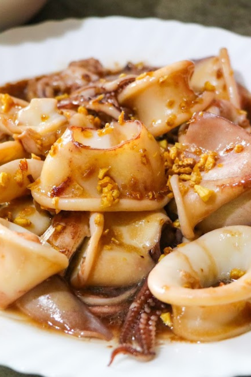 Stir fried squid with oyster sauce