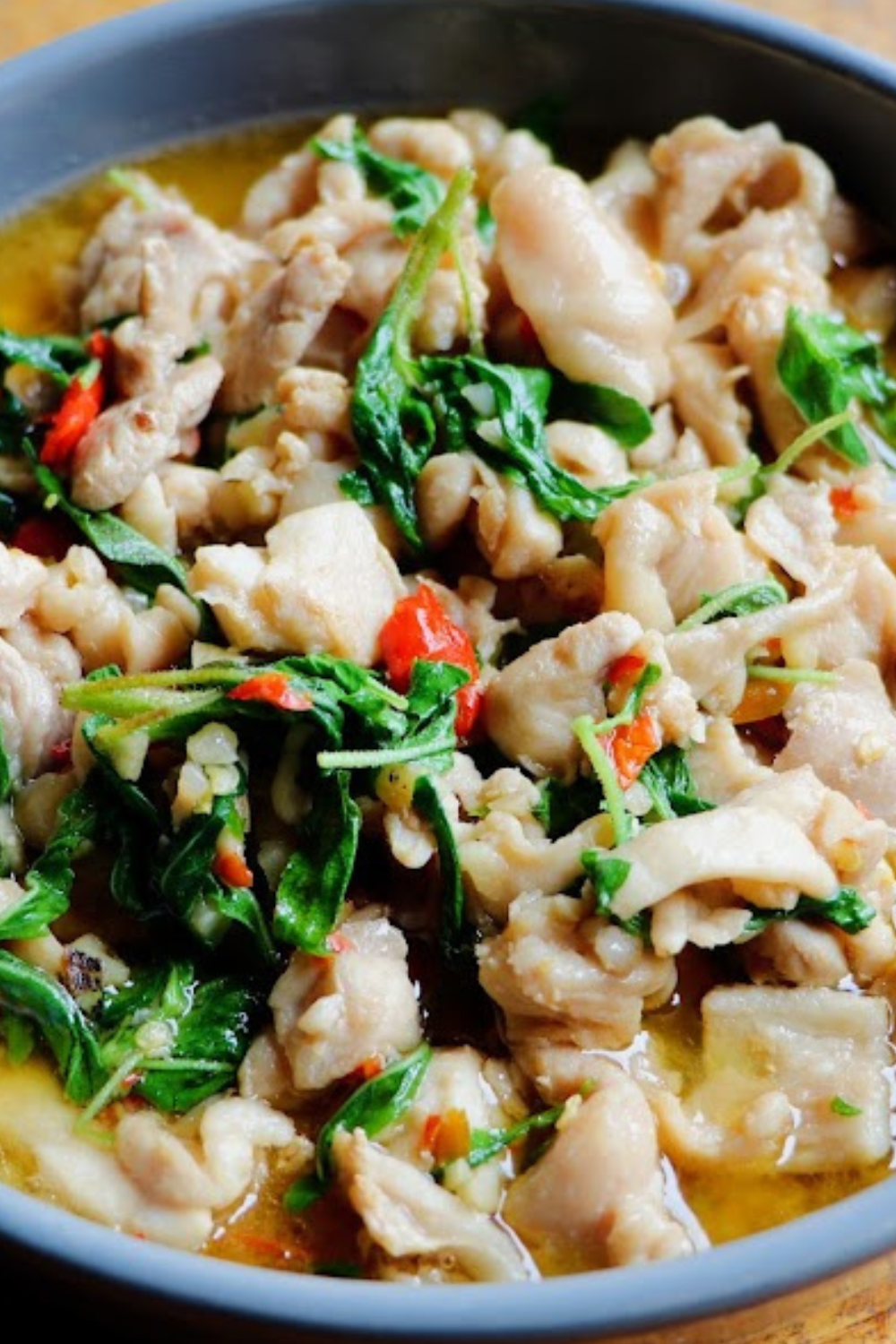Stir fried chicken with holy basil